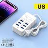 Eu US Plug Multiport Us Charger 35W Pd Type C Fast Charger Wall Charger Us Hub Adapter 6 Ports Mobile Phone Us Quick Charger
