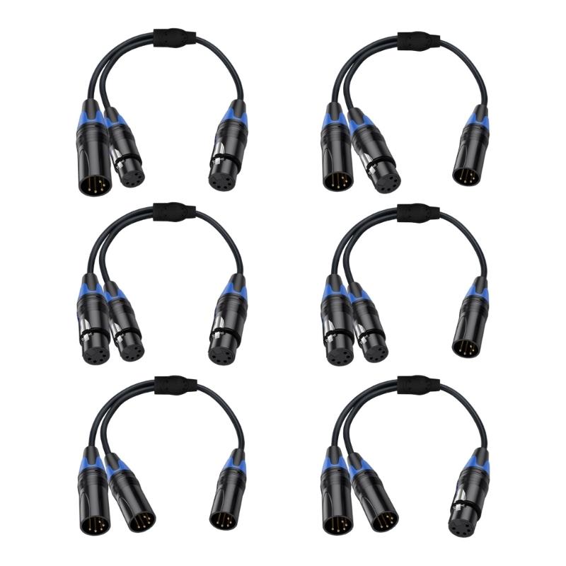 5-пиновый XLR разветвитель с 5-пиновыми XLR разъемами (папа и мама) для профессиональных звуковых систем, 50 см / 19,69 дюйма