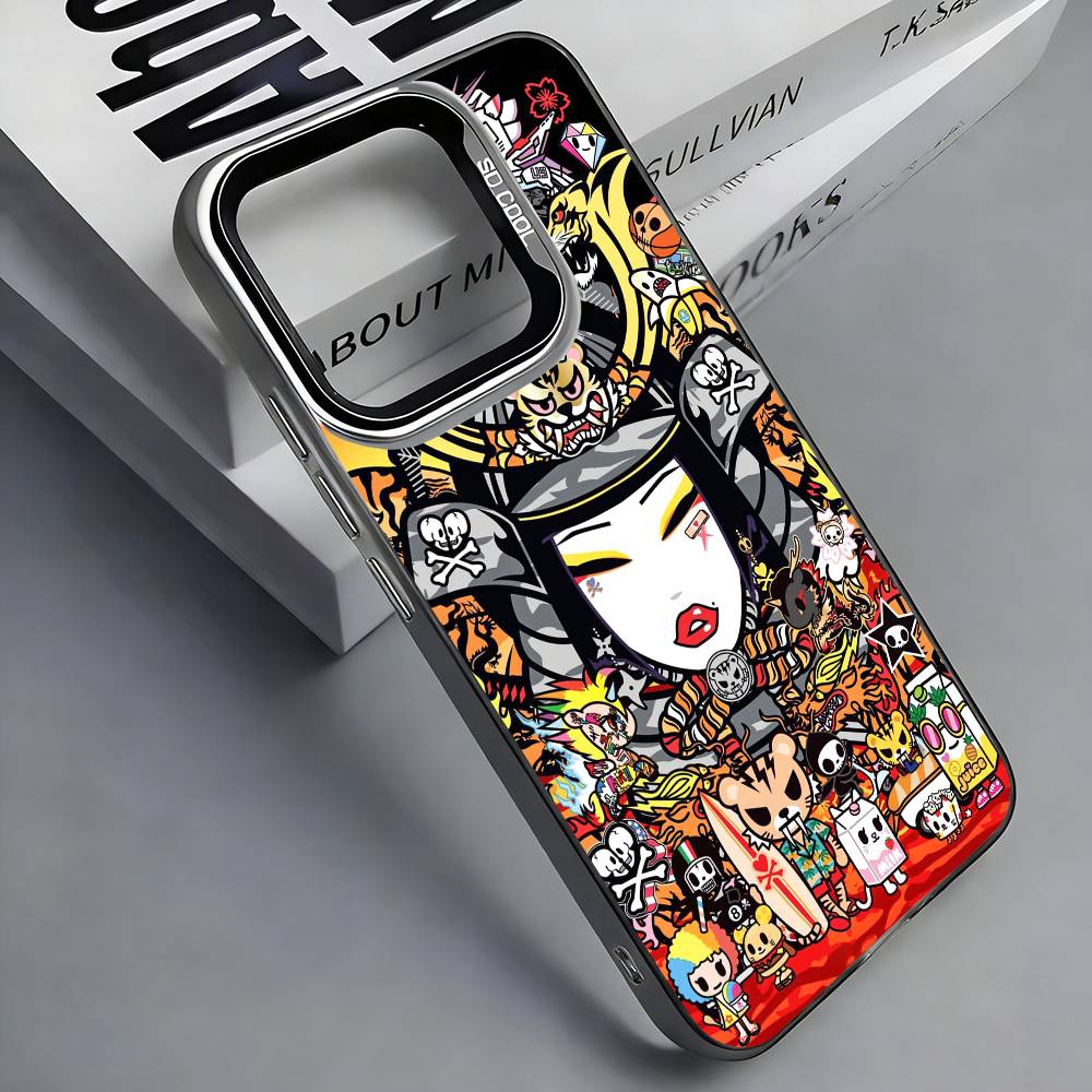 Япония Чехол для телефона Tokidoki для iPhone 17,16,15,14,13,12,11 Plus,Pro Max, Цветной серебристый чехол для телефона