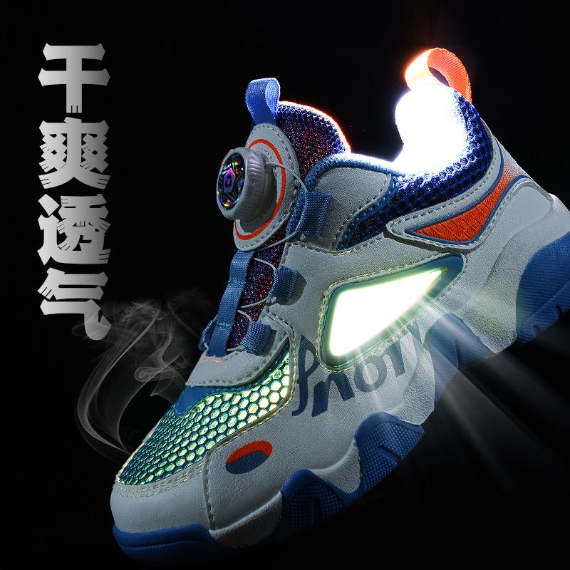 Детские баскетбольные кроссовки, летние, новые, с одинарной сеткой, полые, дышащие, с вращающейся пряжкой, износостойкие, нескользящие, для подростков и мужчин.