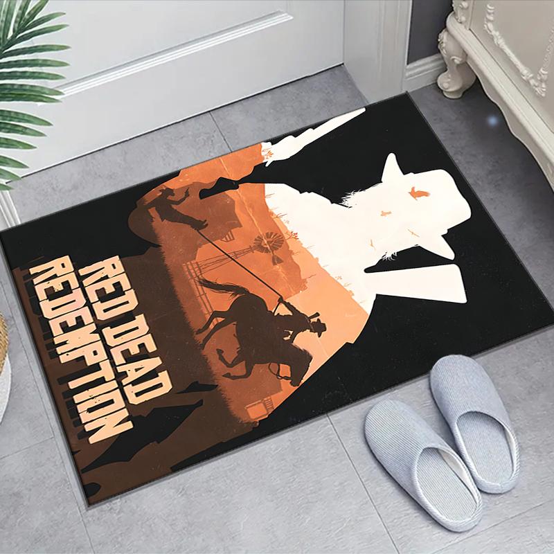 Red Dead Redemption Design Area Rug - Non-Slip, Soft & Cozy Floor Mat for Living Room, Bedroom, Office - Indoor/Outdoor Decorative Carpet