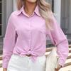 Women's Autumn Clothing Solid Color Pure Cotton Long Sleeved Loose Casual Shirt Women's Top