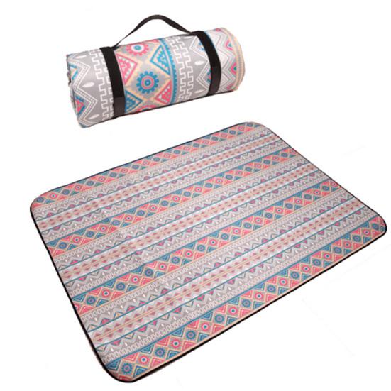 Складной пикниковый плед с веревкой для хранения, основа из алюминиевой пленки с ретро-узором, композитный процесс