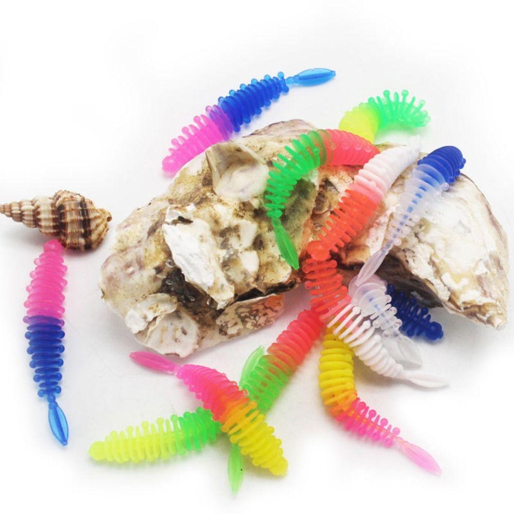 10PCS 5.5cm/1g Soft Fishing Lure PVC Soft Plastic Worm Lures New Fishing Tackle  Ocean Sea