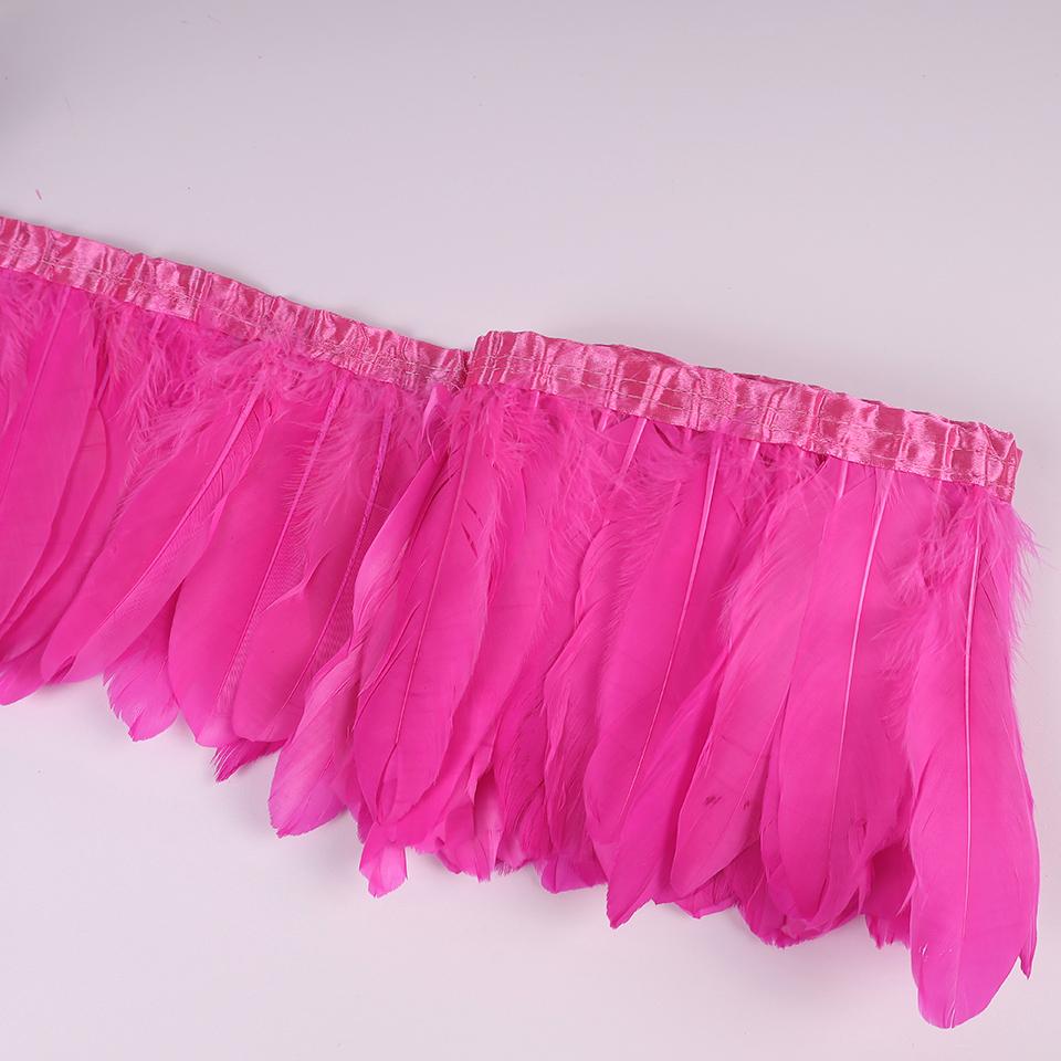 Отделка из гусиных перьев, лента-бахрома, 2 ярда/шт., швейные поделки, плюмаж для платья, юбки, настенное украшение для праздничной одежды