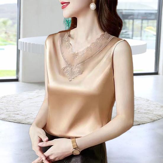 Женский однотонный кружевной топ на бретелях, очень мягкий эластичный пуловер без рукавов