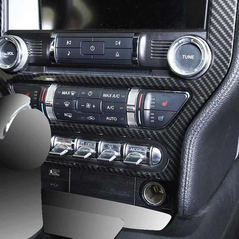 Car Central Control Navigation Panel Decorative Cover Stickers Fit For Ford Mustang 2015 Up ABS Interior Accessories