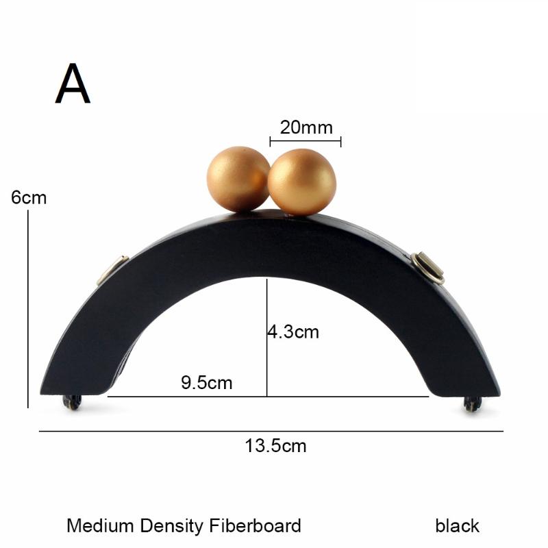 Stylish DIY Bag Mini Wooden Handle with Beads and Practical Kiss Clasp Closure