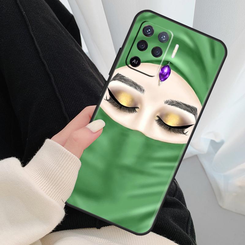 Мусульманский Исламский Чехол-Хиджаб для Девочек Арабский Для Oppo A18 A38 A58 A78 A98 A80 A60 A40 A96 A76 A16 A94 A74 A54 A15 A17 A57 A77 A5 Pro