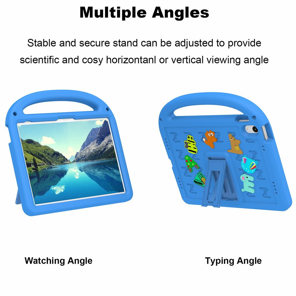 For iPad (2025)/10.9 (2022) Case with Strap EVA+PC Kickstand Tablet Cover Cartoon Design