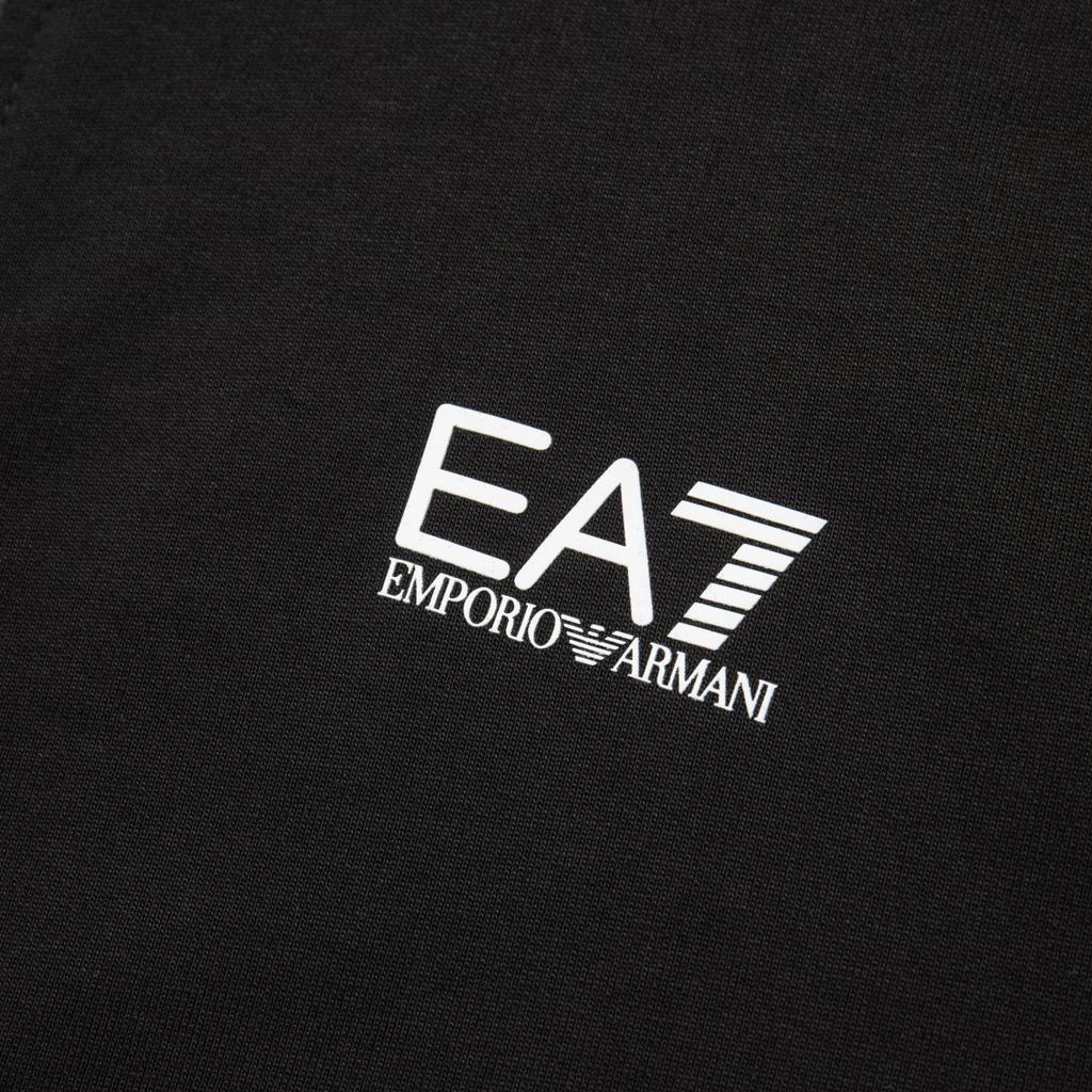 Emporio Armani EA7 Однотонный Спортивный Костюм с Принтом Логотипа и Молнией с Капюшоном Повседневный Спортивный Костюм Мужские костюмы Черный 8NPV63-PJVRZ-1200