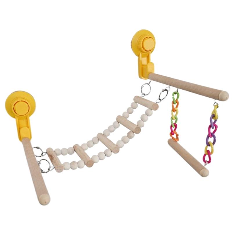 Parrots Ladder Scratchers Perch Stands Bird Stand Suction Cup Wood Stick Ladder Branch Ladder Standing