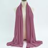Women's Solid Color Pearl Chiffon Bubble Scarf, Long Silk Headscarf, 70x180cm, Middle Eastern Style