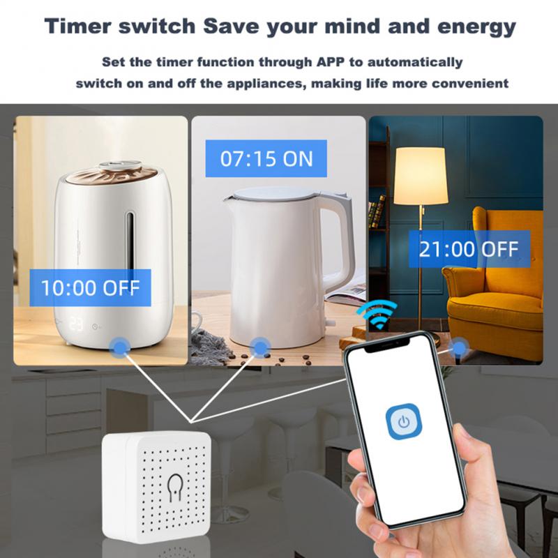 Ewelink Wifi 16a Mini Smart Switch 2-way Control Timer Wireless Switch Voice Control Smart Life App Work with Alexa Google Home
