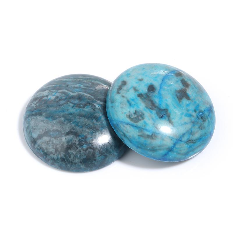 10pcs/lot Round Blue Wave Pattern Circular Cabochon For Jewelry Making Natural Stone Beads DIY Earring Bracelet Rings Necklace