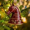 Merry Christmas Horse Bell Decoration Home Office Holiday Party Xmas Tree Horse Shape Bell Eyes Hanging Ornament Horse Lover Gift