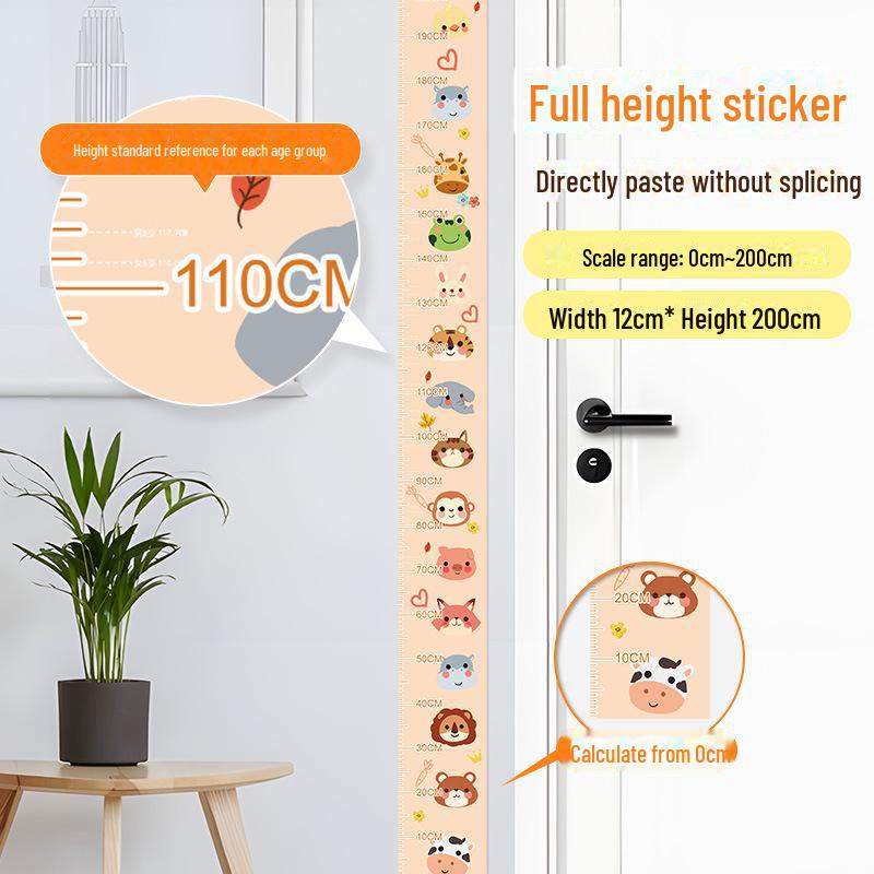 Детская комната 2 м самоклеящиеся наклейки для измерения роста - мультяшный дизайн для измерения роста ребенка и украшения стен