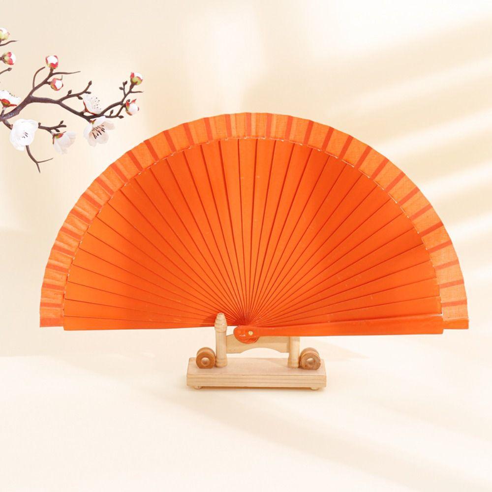 Props Decoration Colorful Chinese Style Folding Fan Wood Folding Fans Spanish Fan Wooden