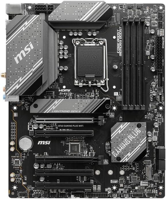 Exclusive Extended Warranty MSI B760 GAMING PLUS DDR5 Compatible with Generation CPUs 5 PCIe ATX MB6246 [Amazon 1-Year Version] WIFI/A Motherboard,