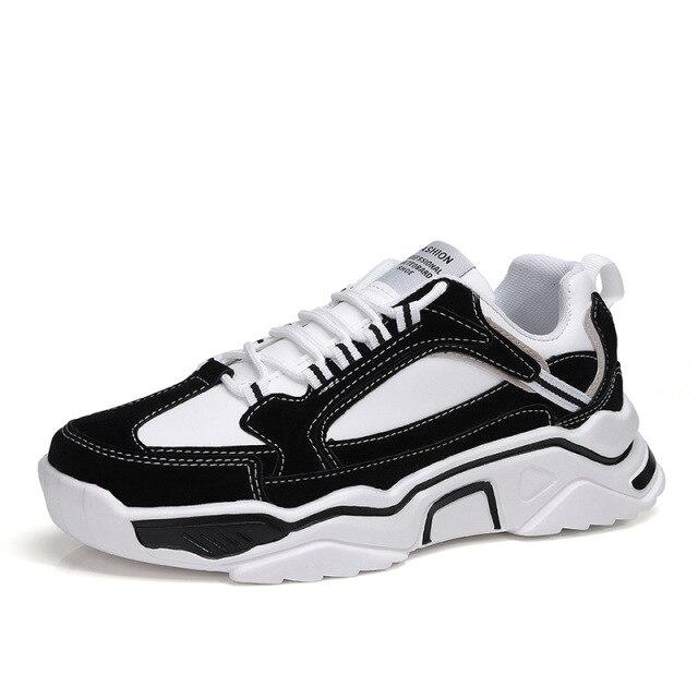 Men's Casual Shoes Running Shoes Shock-resistant Tennis Shoes Waterproof Platform Design Artificial Leather Men Sneakers