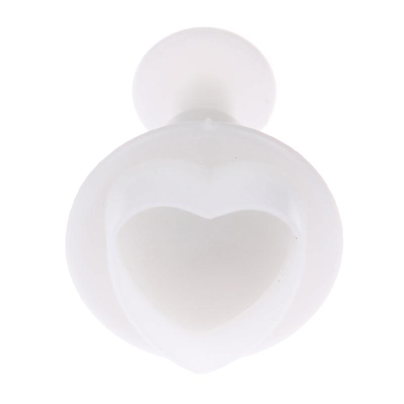 3Pc Heart Fondant Plunger Set Valentines Love Sugar Craft Cake Decorating Baking