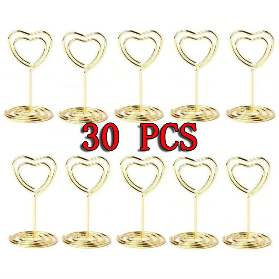 10-50pcs Mini Place Card Holder Table Number Holders Table Card Holders Wedding Heart Shaped Table Sign Picture Photo Holder