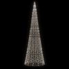 VidaXL LED Christmas Tree On Flagpole 1534 LEDs White 500 Cm, Christmas Decoration, LED Light, Christmas Light 358117