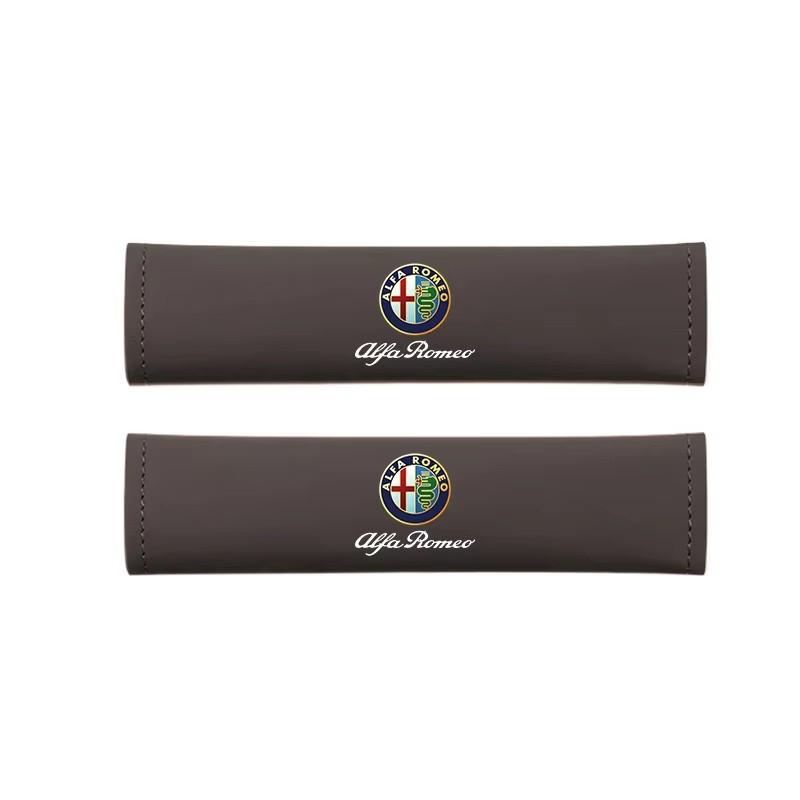 Leather Car Seat Belt Cover Shoulder Protective Accessories For Alfa Romeo Giulietta Mito 159 Giulia Stelvio 156 147 Tonale q1