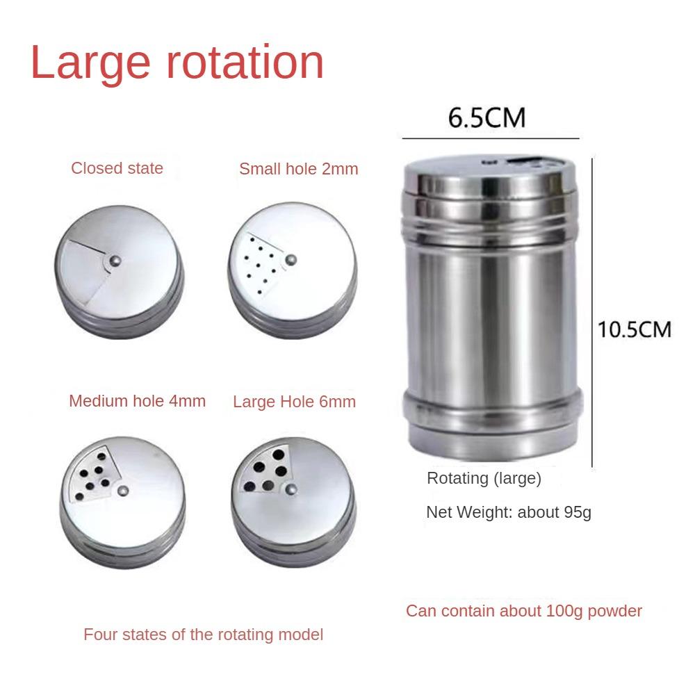 Бутылка для соли, сахара, вращающаяся крышка, многоцелевые кухонные гаджеты из нержавеющей стали, шейкер для специй и перца, банка для специй, банка для приправ