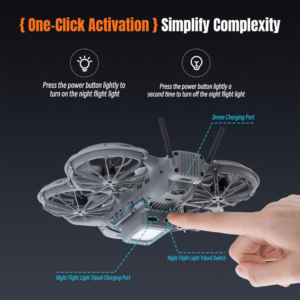 Складное светодиодное шасси с перезаряжаемыми светодиодными огнями, комплект для ночного полета, защитный комплект для дрона DJI NEO 2
