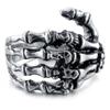 Stainless Steel Hand Bone Biker Gothic Punk Rings Skull Rings