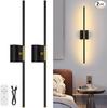 Минималистичный диммерный настенный светильник на батарейках - Черный и Золотой, Управление с пульта, Не требует проводки