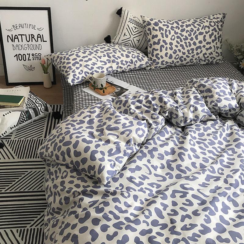 Комплект из четырех предметов из стираного хлопка, простыня, пододеяльник, комплект из трех предметов для спальни, односпальная кровать.