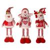 Рождественские эластичные куклы, удлиняющиеся ноги, фигурки, настольные украшения, Рождество