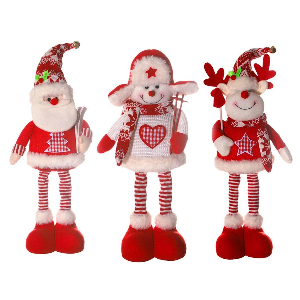 Рождественские эластичные куклы, удлиняющиеся ноги, фигурки, настольные украшения, Рождество