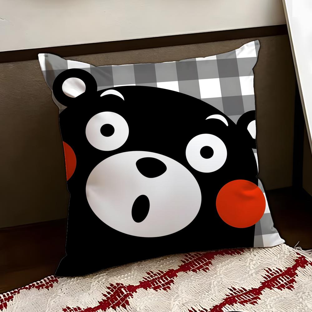 Cute KkumamonS Cushion Cover Reversible Soft Durable Pillow Cover Home Car MultiScene Use for Daily Comfort