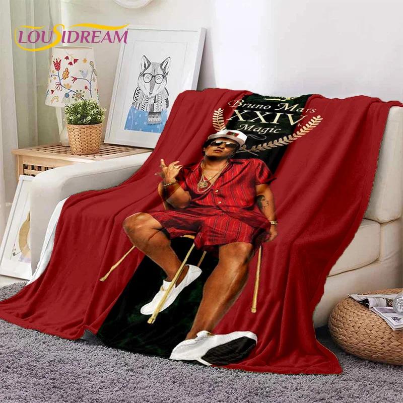 Bruno Mars 3D Singer Star Soft Flannel Blanket for Beds Bedroom Sofa Picnic,Throw Blanket for Cover Outdoors Leisure Nap Gift
