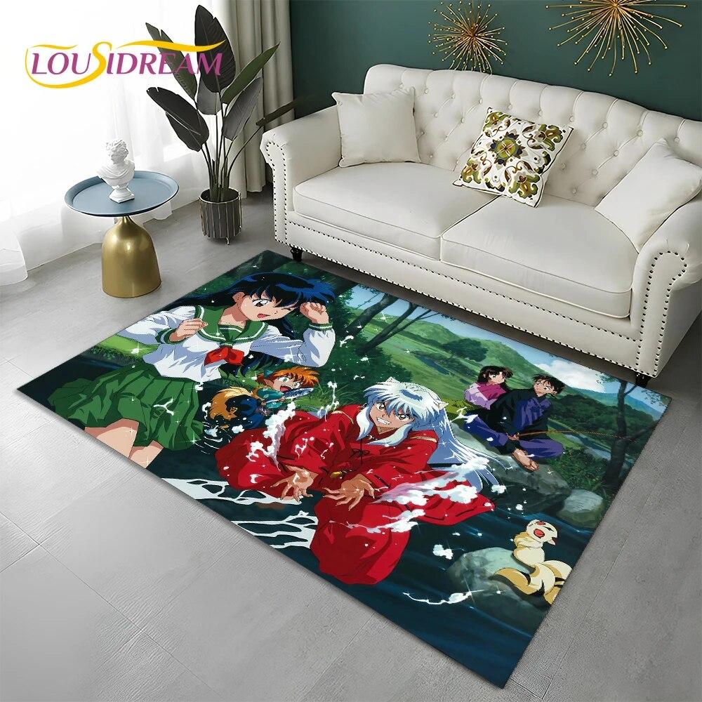 Классический мультяшный 3D ковер в стиле аниме Inuyasha, ковер для дома, гостиной, спальни, дивана, коврика, декор, детский коврик, нескользящий напольный коврик