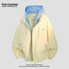 Mark Fairwhale Men's Faux-Layer Hooded Techwear Baseball Jacket