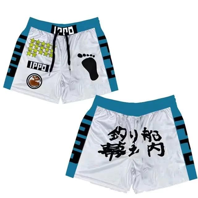 Ippo Shorts Pants Boxing Muay Thai Kickboxing Training Japan Cartoon Anime Animation 3D Print Gym Sport Workout Fitness Cosplay Elastic Waist
