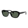 RayBan Mirror Logo Plate Frame Round Sunglasses Kids Black