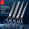 Fenice Professional 7/7,5/8 дюйма JP440C Для левшей Собачьи Режущие Изогнутые Пушистые Прореживающие Чанкерные Наборы Ножниц Уход за Собаками