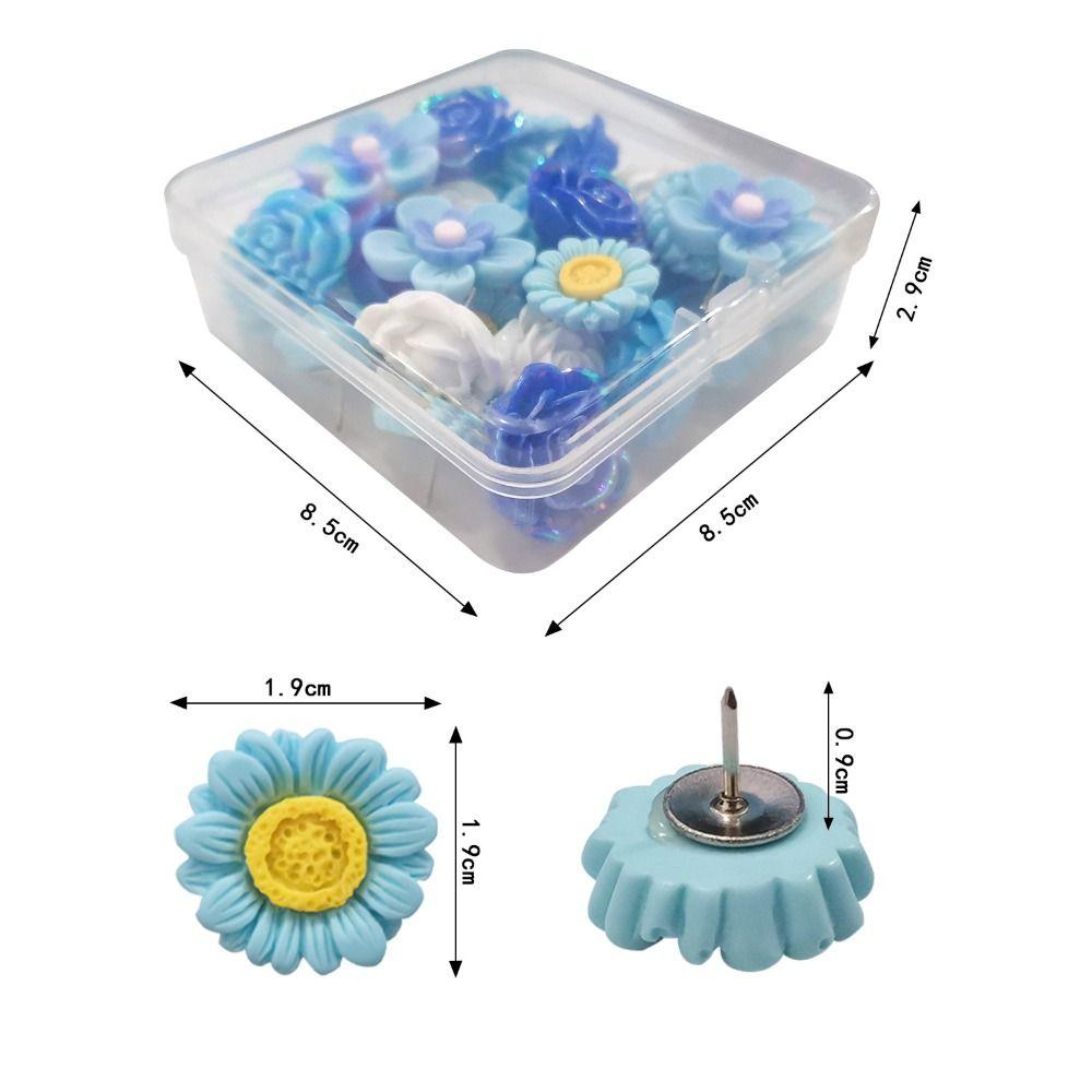 30Pcs Durable DIY Butterfly Push Pins 3D Creative Flower Pushpins Cute Reusable Thumb Tacks Corkboard