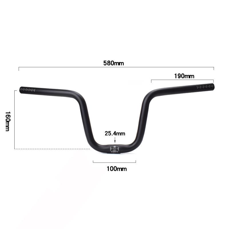 Retro M-Shaped Aluminum Alloy Folding Bicycle Handlebar, 25.4mm, Small Swallow Design, Heightened 412 Modified