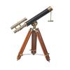 Латунный телескоп с деревянным штативом, Ствол, Коричневый, Ручная фокусировка, Взрослые, Любители морской тематики