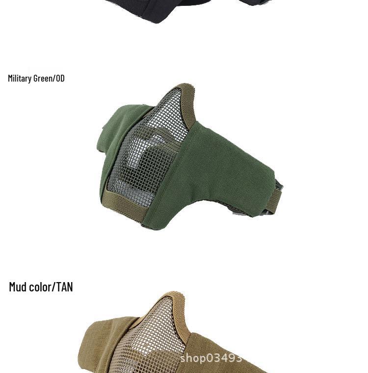 Steel Mesh Tactical Half Face Mask - Multifunctional Military Protective Gear