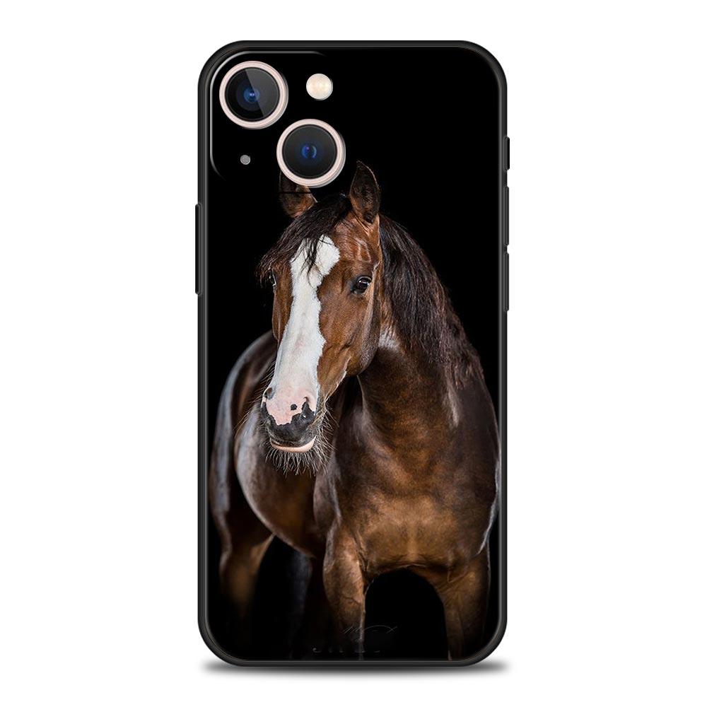 Чехол для телефона с изображением животного Лошадь для iPhone 17 16 15 14 13 12 Pro Max 11 Pro Max 17 AIR Plus Ударопрочный Мягкий ТПУ Чехол Fundas Capas