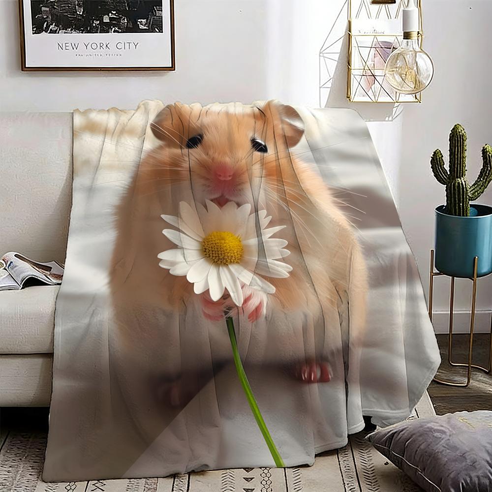 Hamster Throw Lightweight g Flannel Blanket Soft Skinfriendly for Summer Cooling