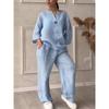 Fashionable European and American Women's Comfortable Loose Tops Wide-legged Pants Casual Cotton Linen Suit Plus Size