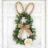 Linen Bow Easter Wreaths With Flower Artificial Wreath Front Door Wreath  Window Decoration
